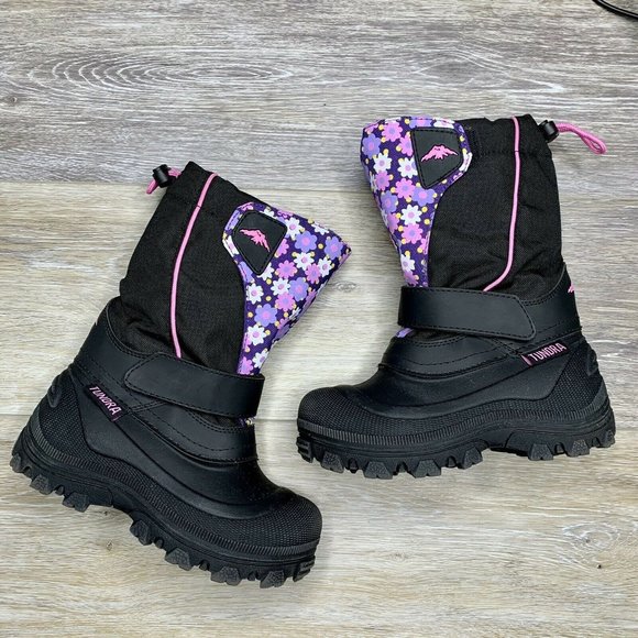 Tundra Other - Tundra Girls Purple Black Snow Boots Size 13 Quebe